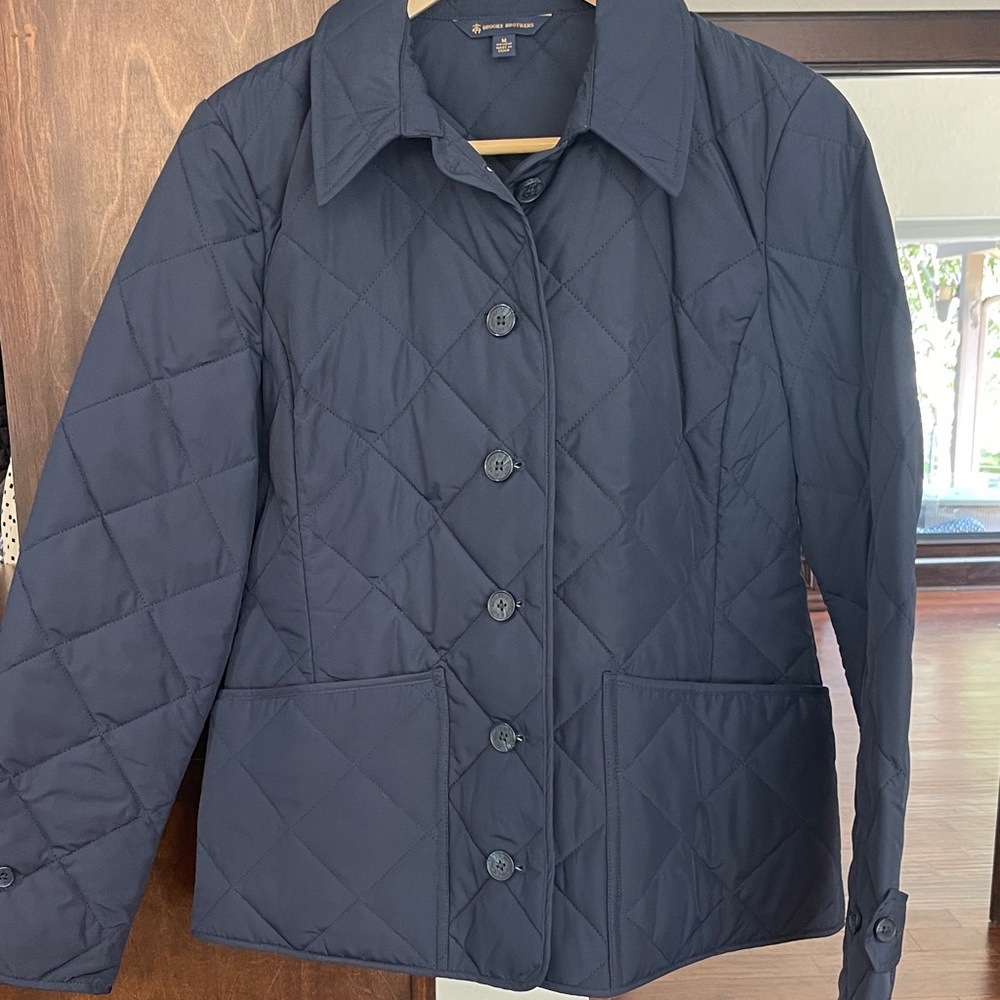 Brooks Brothers Dark Blue Quilted Puffer Jacket